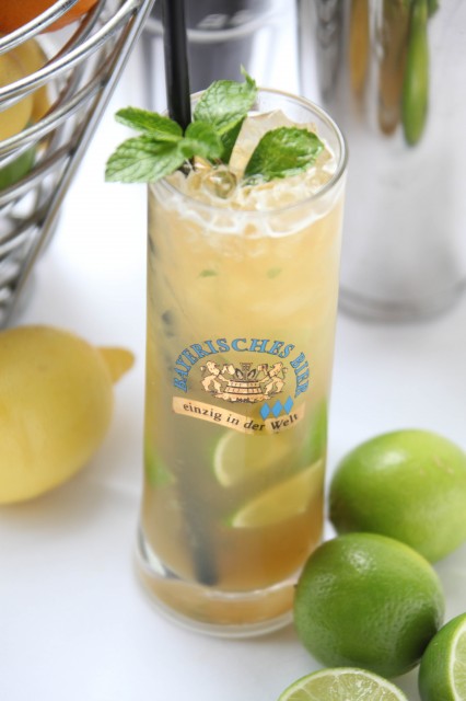 Biercocktail "Go-for-Gold" mit alkoholfreiem Weißbier