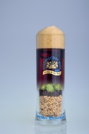 Abbildung der anteilig enthaltenen Rohstoffe pro Glas in dunklem Bier